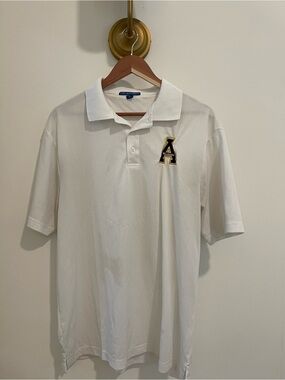 White Polo Shirt with Embroidered 'A' Patch